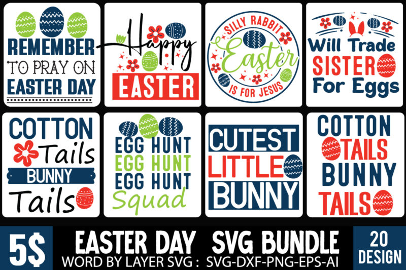 Easter Day Svg Bundle, Easter Sublimation Bundle, Easter Quotes Svg, Happy Easter Day Svg, Hello Spring Svg,Easter Day T-Shirt Bundle, Easte