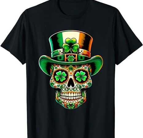 San patties irish sugar skull day of dead st patricks day t-shirt