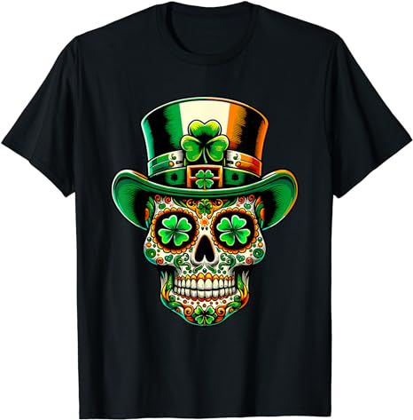 San Patties Irish Sugar Skull Day Of Dead St Patricks Day T-Shirt