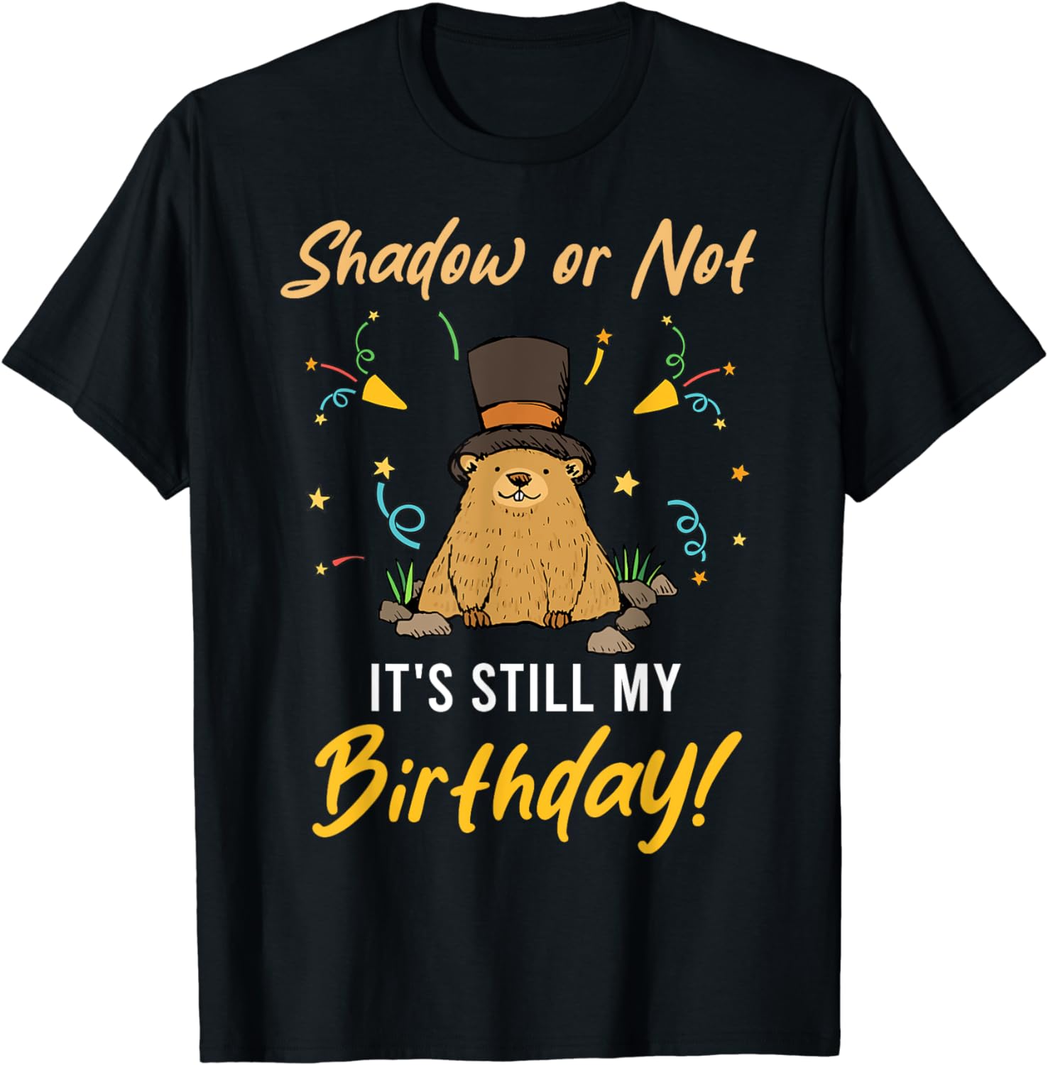 Shadow or Not It's Still My Birthday Groundhog Day T-Shirt - Buy t