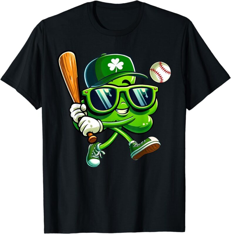 Shamrock Baseball Shirts Funny St Patricks Day Boys Kids T-Shirt