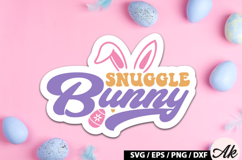 Snuggle bunny Retro Sticker