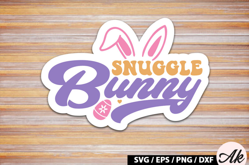 Snuggle bunny Retro Sticker