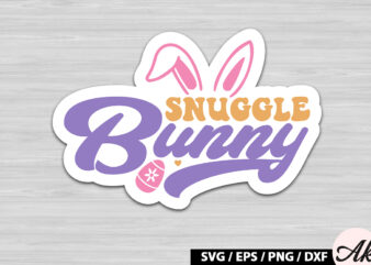 Snuggle bunny Retro Sticker