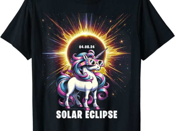 Solar eclipse 2024 shirt total eclipse april 8th 24 unicorn t-shirt