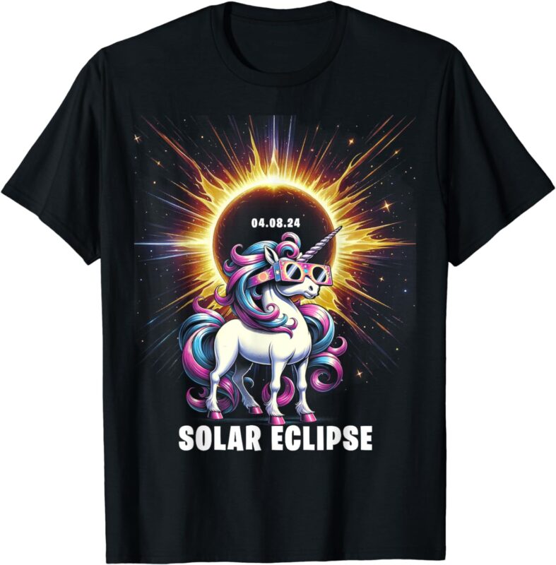 Solar Eclipse 2024 Shirt Total Eclipse April 8th 24 Unicorn T-Shirt