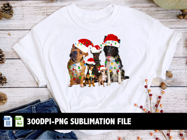 Merry christmas, dog christmas sublimation t-shirt design print template