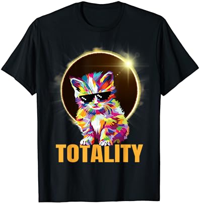 Total solar eclipse cat totality april 8 2024 novelty t-shirt