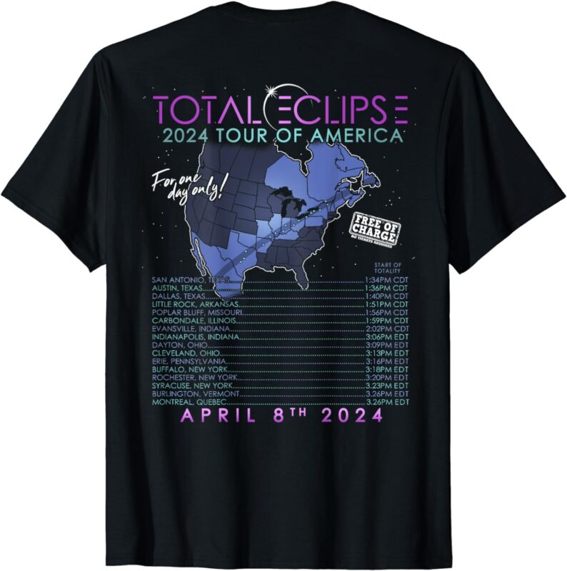 Total Solar Eclipse 2024 Tour of America 04.08.24 T-Shirt