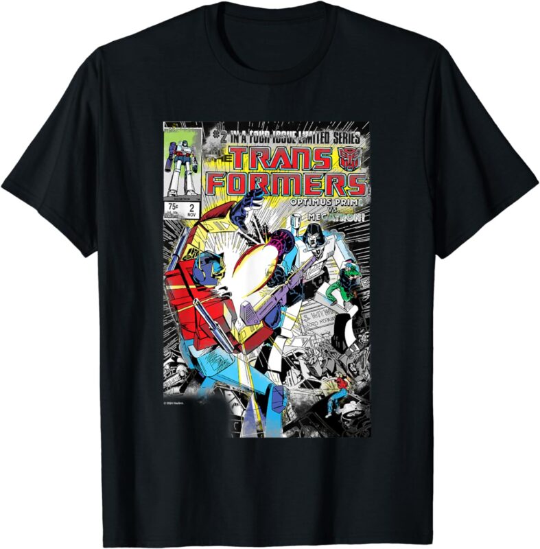 Transformers Vintage Faded Optimus vs. Megatron Comic Cover T-Shirt