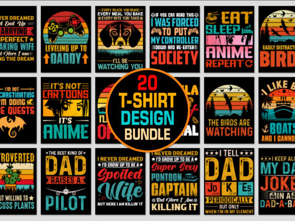 Trendy t-shirt design bundle