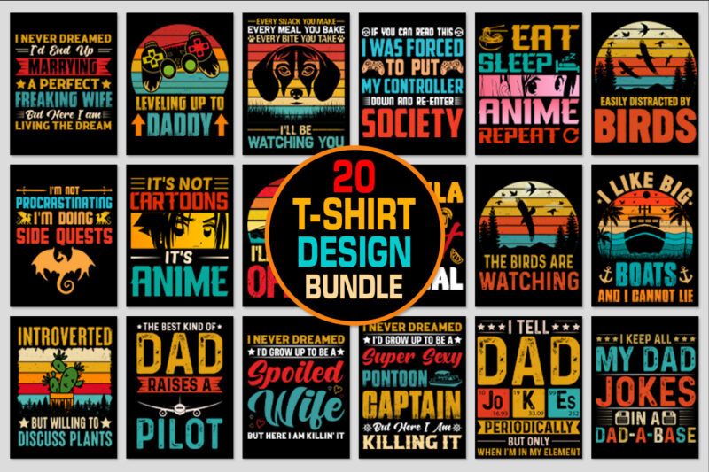 Trendy T-Shirt Design Bundle