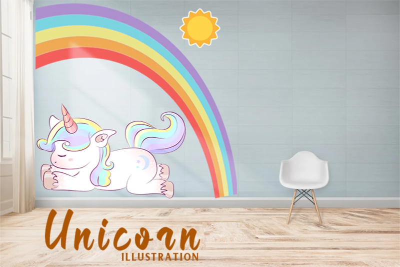 Unicorn Illustration and Seamless Pattern Combo Bundle