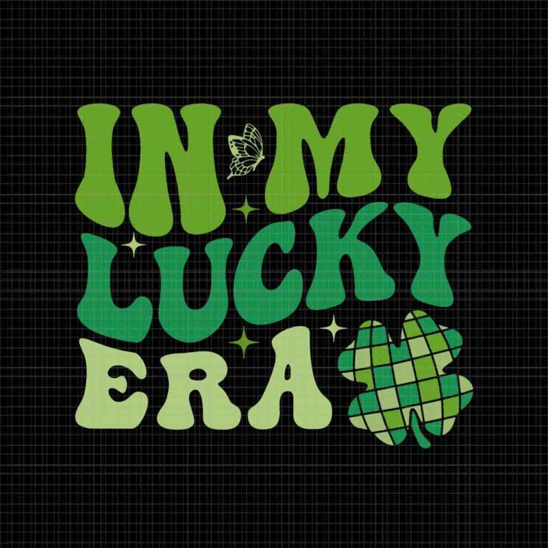 In My Lucky Era Png, Happy St Patrick’s Day Retro Disco Shamrock Png