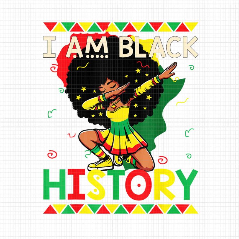 I Am Black History Women Png, Girl History Dabbing Png, Black History Girl Png