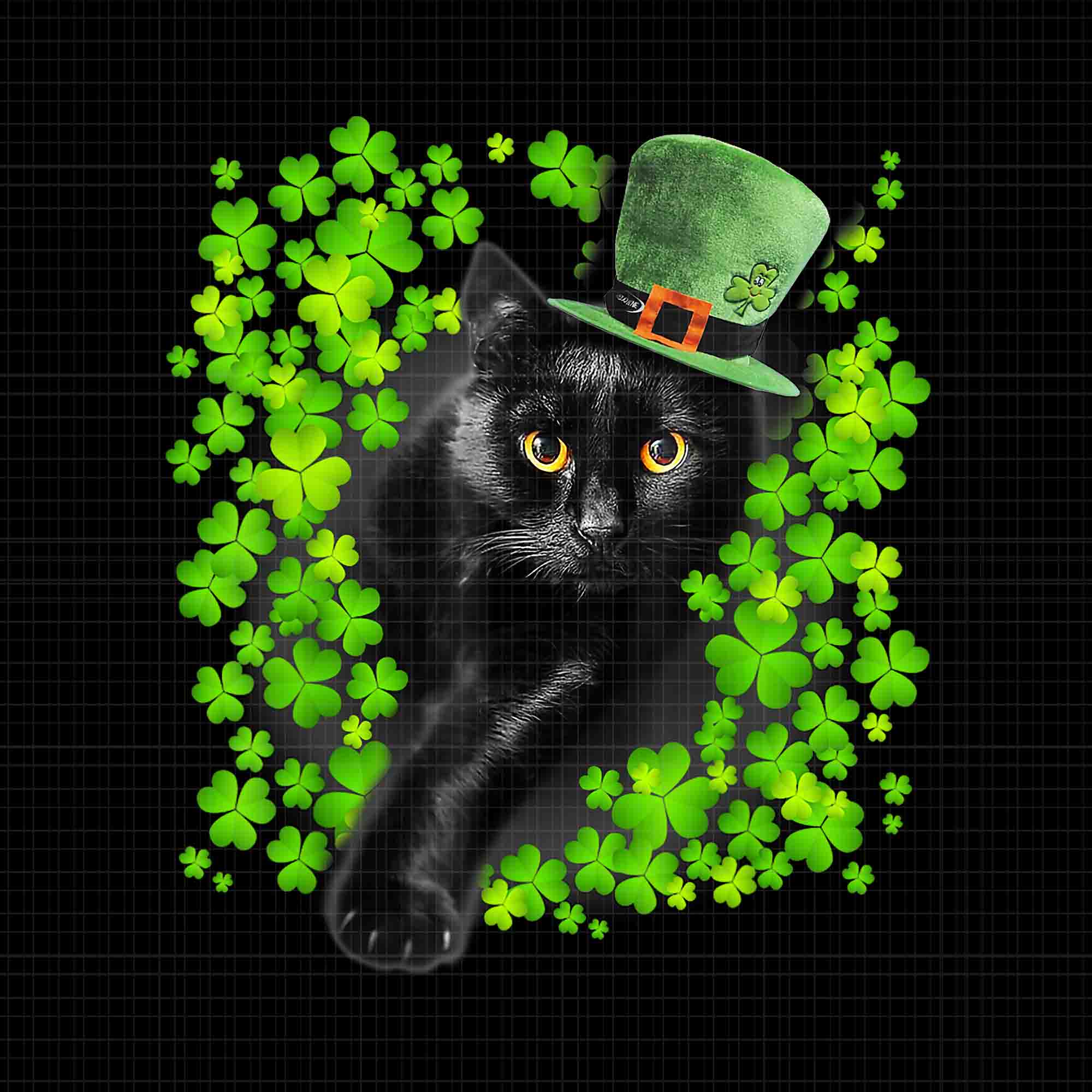 St Patrick Day Black Cat Png, Kitten Lover Irish Png, Cat Patrick Day ...