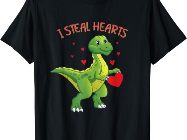 Valentine’s day dinosaur – i steal hearts – t-rex – classic t-shirt