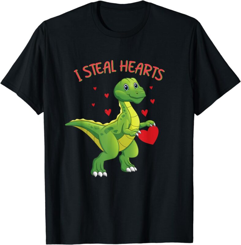 Valentine’s Day Dinosaur – I Steal Hearts – T-rex – Classic T-Shirt