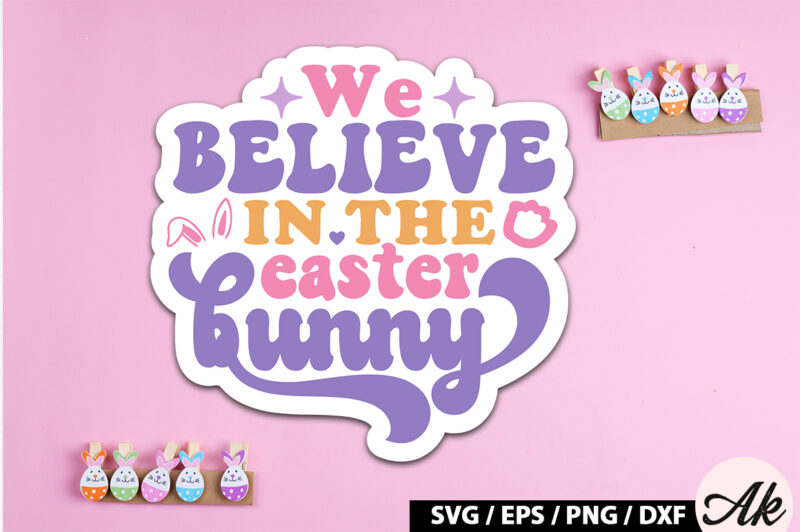 Retro Easter Sticker SVG Bundle