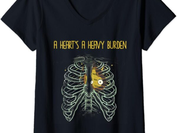 Womens a heart’s a heavy burden v-neck t-shirt