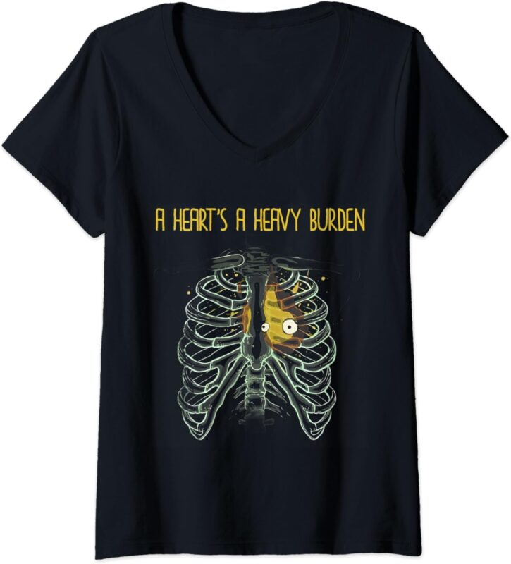 Womens A heart’s A Heavy Burden V-Neck T-Shirt