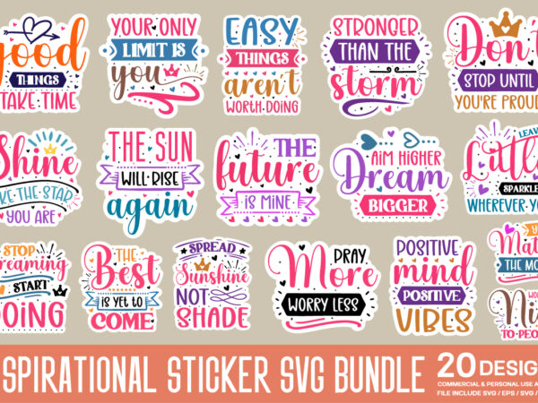 Inspirational sticker svg bundle t shirt design for sale