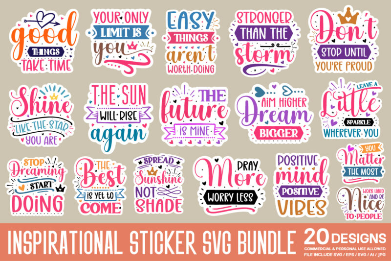 Inspirational Sticker svg bundle