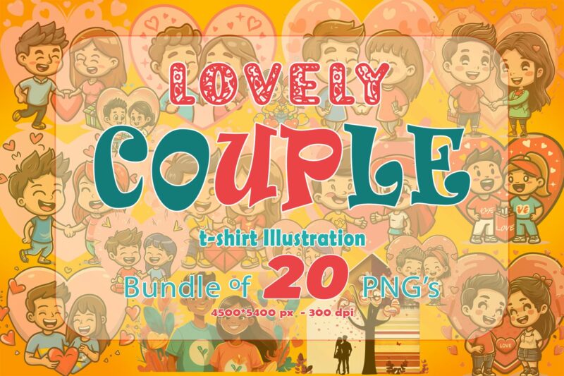 Valentines Day Couple punk Vibes T-shirt Design Bundle