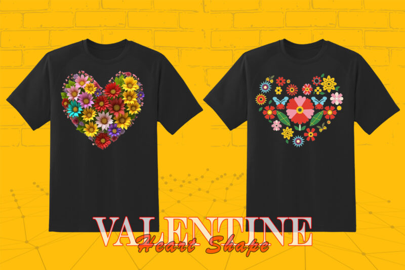 Flowerish Boho Heart Illustration T-shirt Clipart