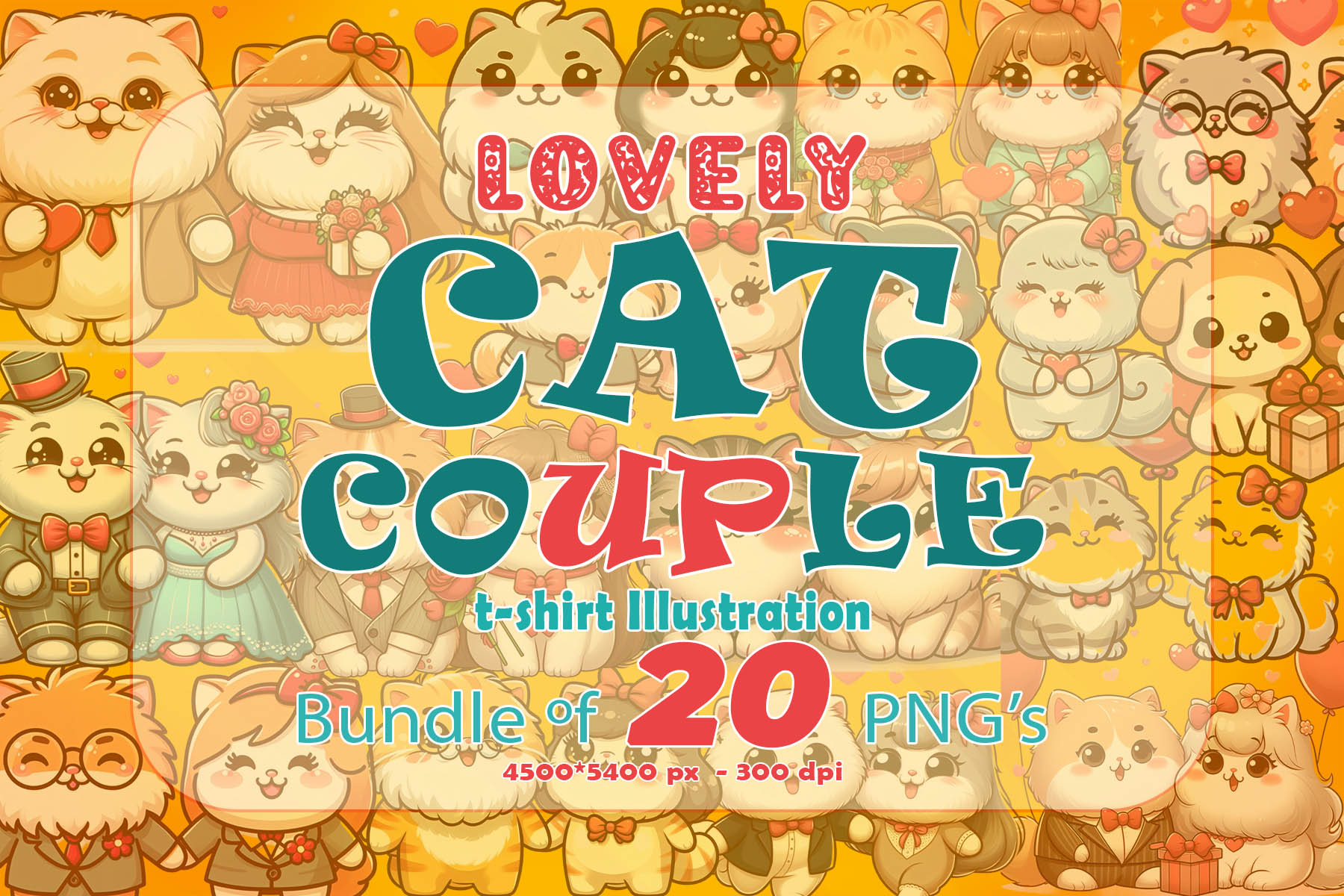 Valentines Day Cute Cat Couple Illustration T Shirt Clipart Bundle Buy T Shirt Designs