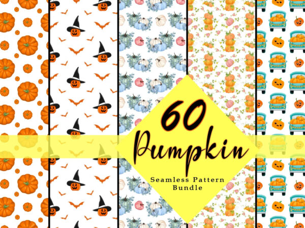Pumpkin seamless pattern 60 illustration bundle t shirt illustration