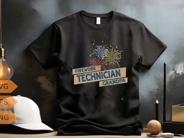 Firework technician grandpa funny america firefighter t-shirt design vector, firework technician, firework technician shirt, american