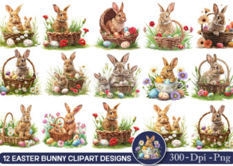 Easter Bunny Clipart Designs, Easter Bunny Clipart Bundle, easter png, bunny clipart png, bunny CriCut, Easter cut file png, easter bunny