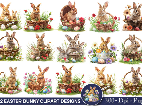 Easter bunny clipart designs, easter bunny clipart bundle, easter png, bunny clipart png, bunny cricut, easter cut file png, easter bunny