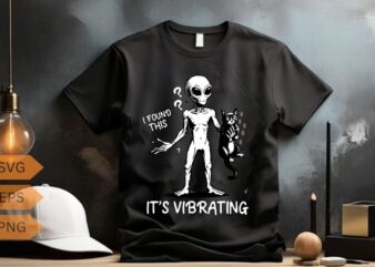 I found this it’s vibrating funny alien cat meme T-shirt design vector