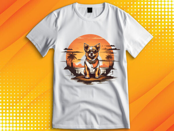 Cute dog vintage retro t shirt vector file