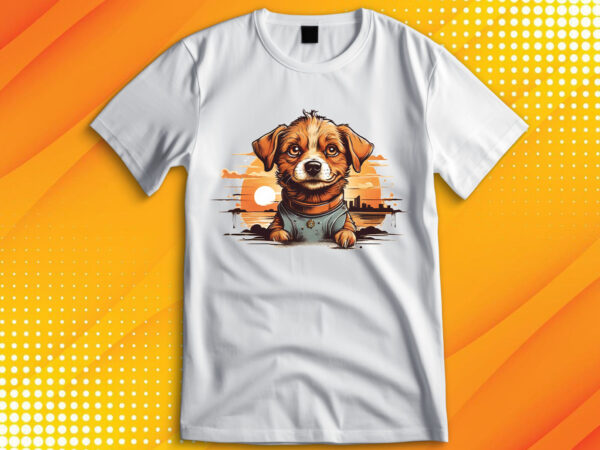 Cute dog vintage retro t shirt vector file