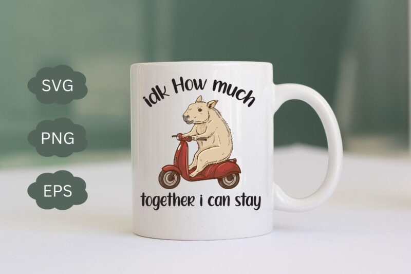 IDK how much together i can stay Capybara Shirt, Rodent Shirts, Funny Capybara Shirts for Women, Cute Mouse T Shirt Cowboy Rat Shirts