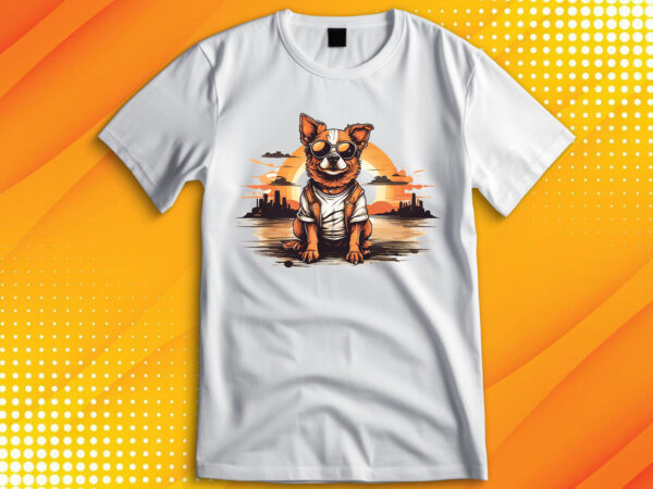 Cute dog vintage retro t shirt vector file