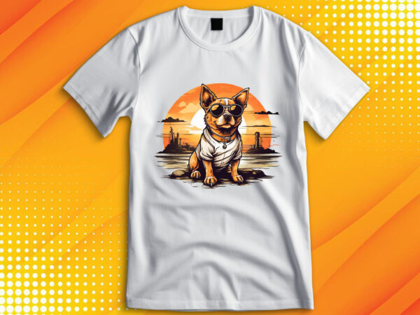 Cute dog vintage retro t shirt vector file