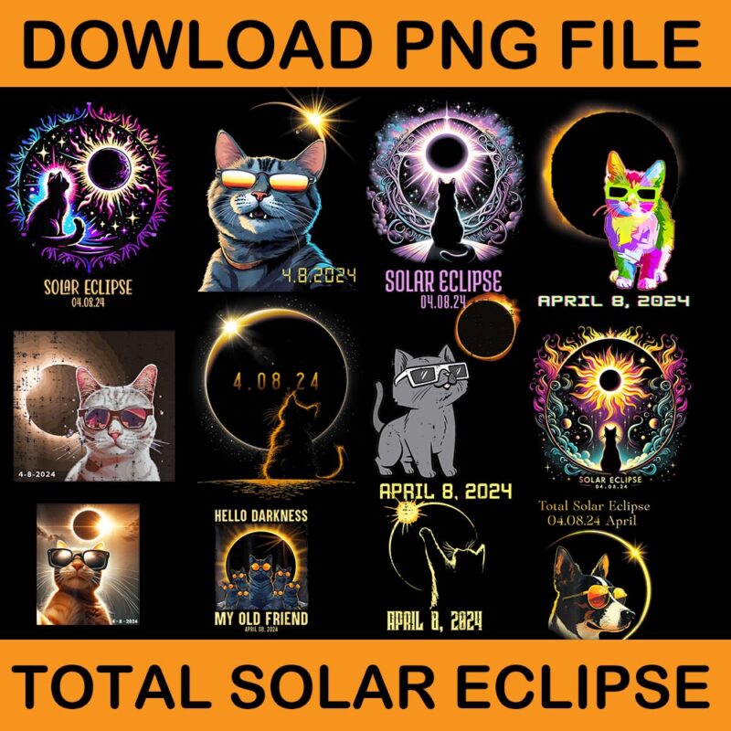 Cat Total Solar Eclipse Png, Cat Glasses Total Solar Eclipse 2024 April 8