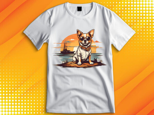 Cute dog vintage retro t shirt vector file