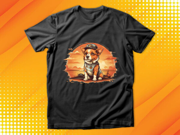 Cute dog vintage retro t shirt vector file