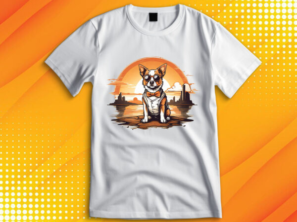 Cute dog vintage retro t shirt vector file