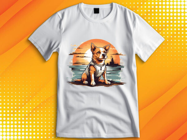 Cute dog vintage retro t shirt vector file