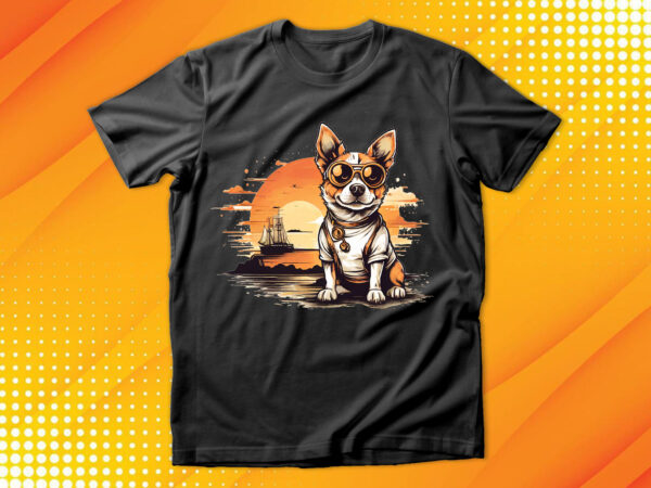 Cute dog vintage retro t shirt vector file