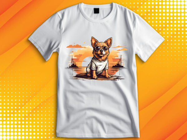 Cute dog vintage retro t shirt vector file