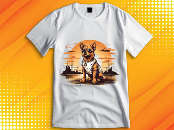 Cute dog vintage retro t shirt vector file