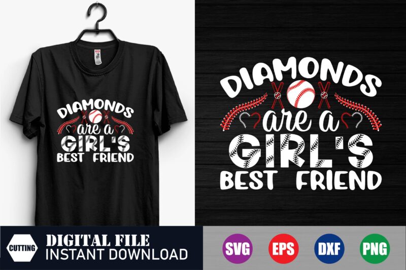 Diamonds are a girl’s best friend, baseball svg, baseball t-shirts, tshirts, new, best seller design, baseball vector