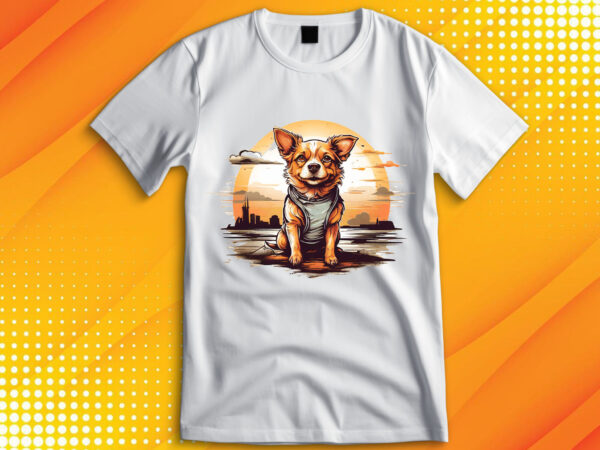 Cute dog vintage retro t shirt vector file